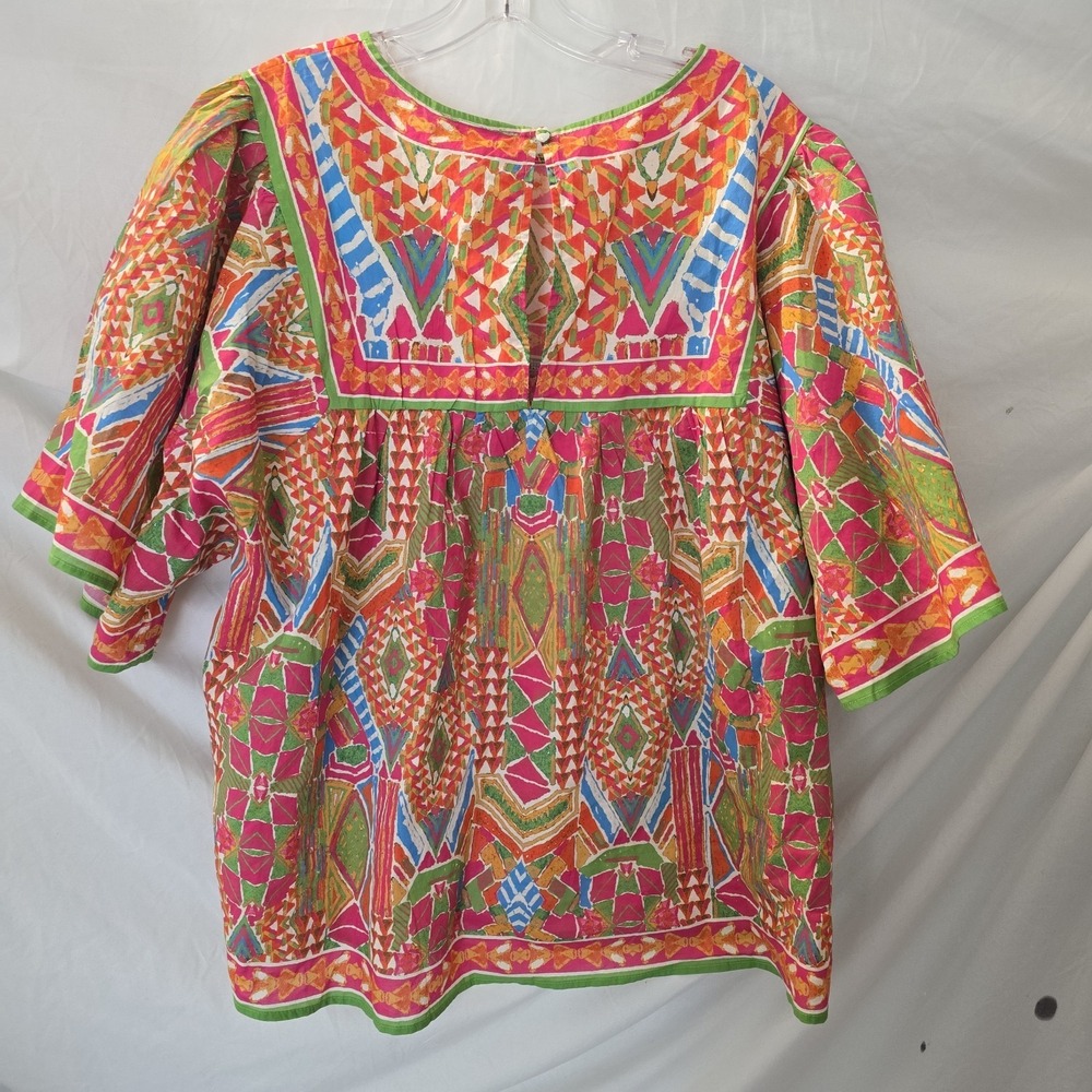 Avara Nadia Multicolor Printed Top Boho-chic Size XL NWT Keyhole Back - Picture 5 of 13